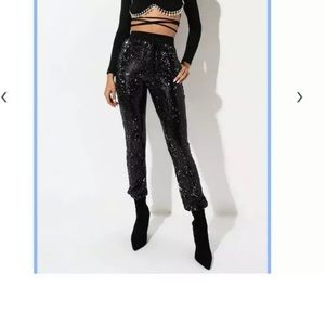 Black Sequin Jogger Party Pants XS